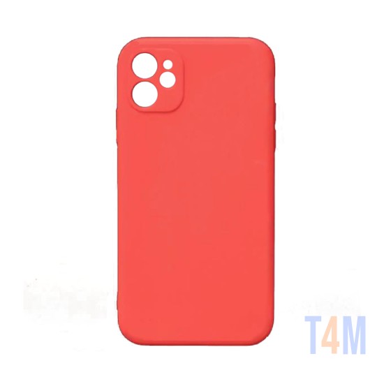 Capa de Silicone com Moldura de Câmera para Apple iPhone 12 Vermelho